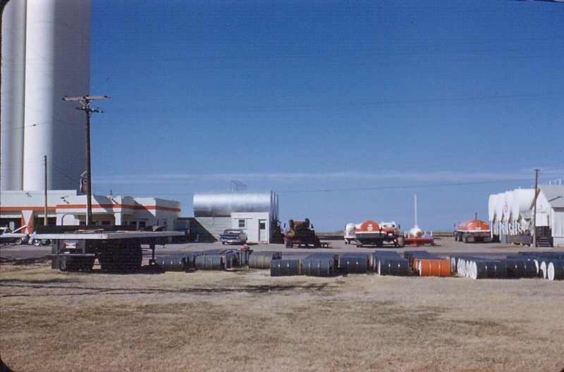 Fronk Oil trucks in the facility yard