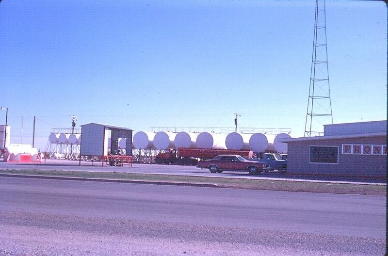 Fronk Oil office and tanks beside the roadway